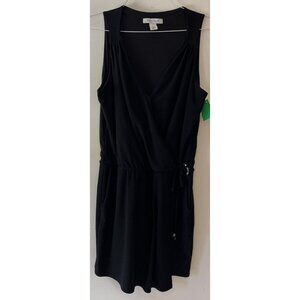 White House Black Market Size 2 Black Sleeveless Romper 1 Piece Faux Skirt